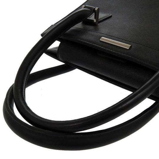 BURBERRY Handbag leather black Nova Check Women Used Authentic
