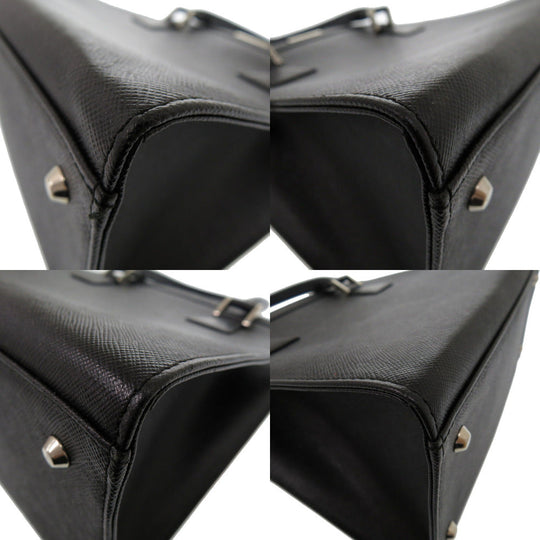 BURBERRY Handbag leather black Nova Check Women Used Authentic