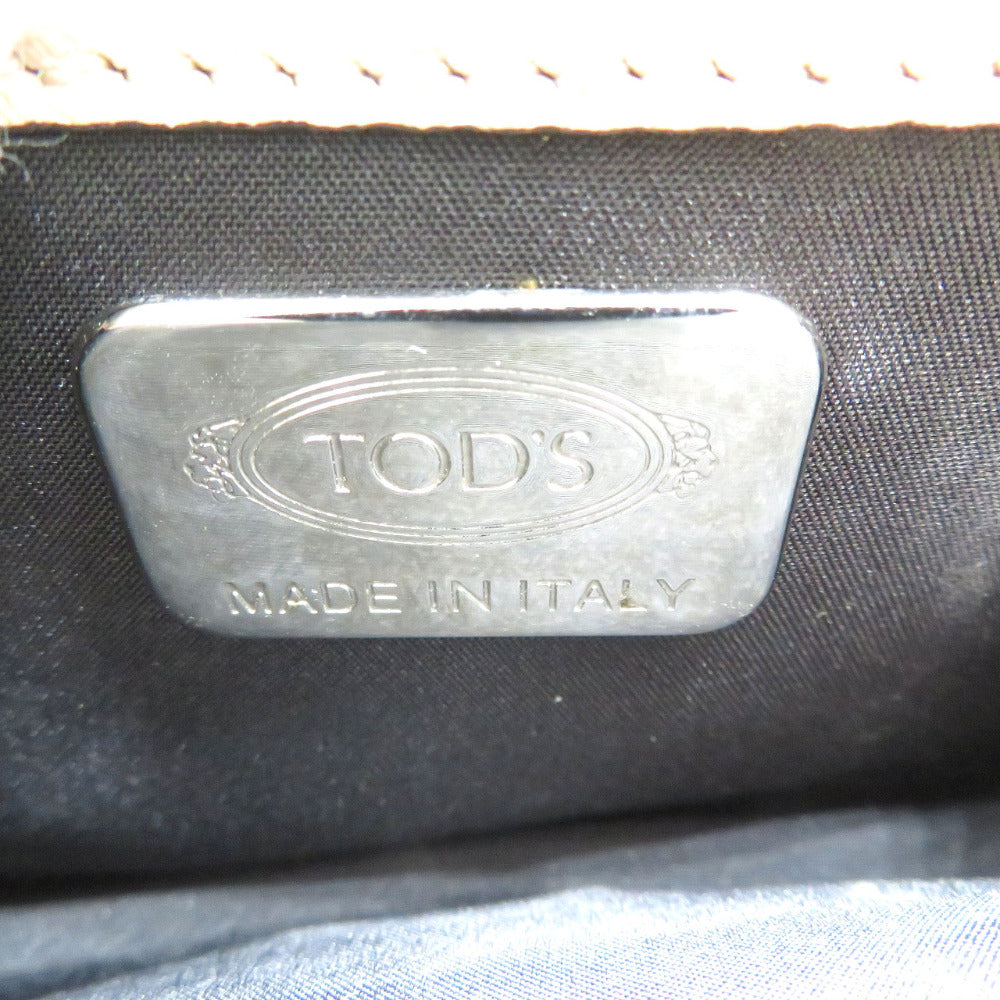 TOD�fS Shoulder Bag Leather, Metal pink beige Women Used Authentic