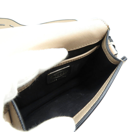 TOD�fS Shoulder Bag Leather, Metal pink beige Women Used Authentic