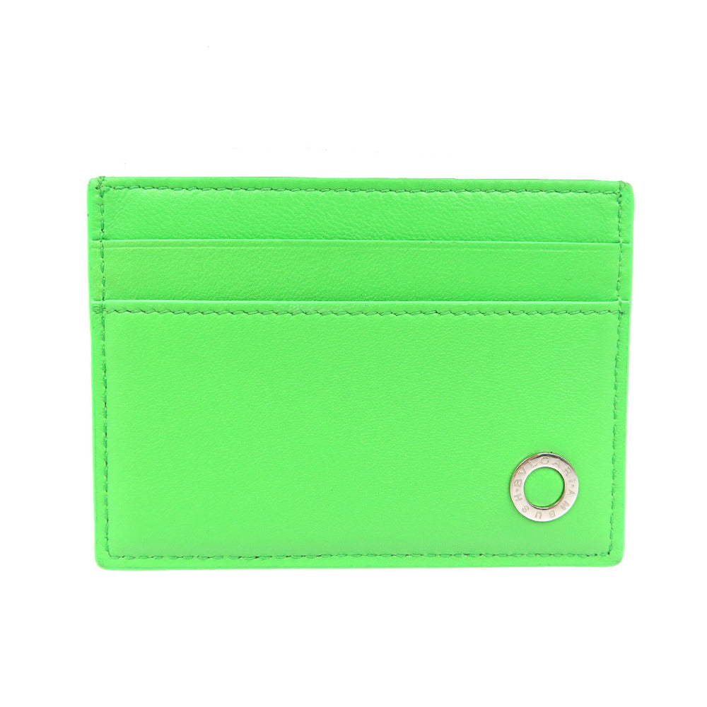 BVLGARI Card Case leather lime green Ambush Collaboration mens(Unisex) Used Authentic