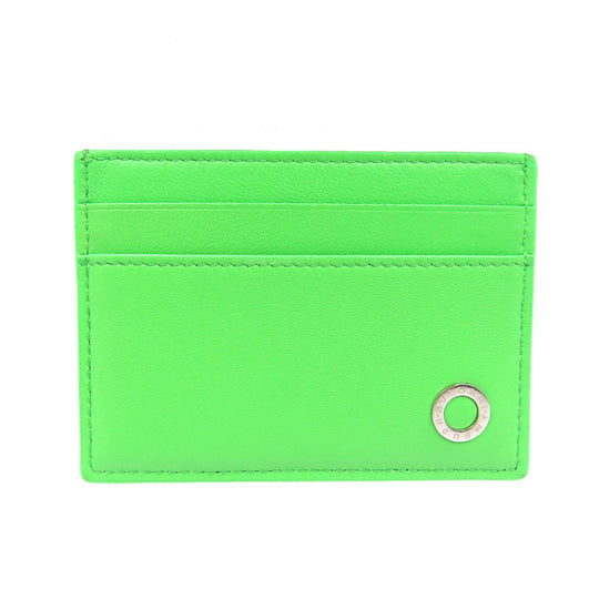 BVLGARI Card Case leather lime green Ambush Collaboration mens(Unisex) Used Authentic