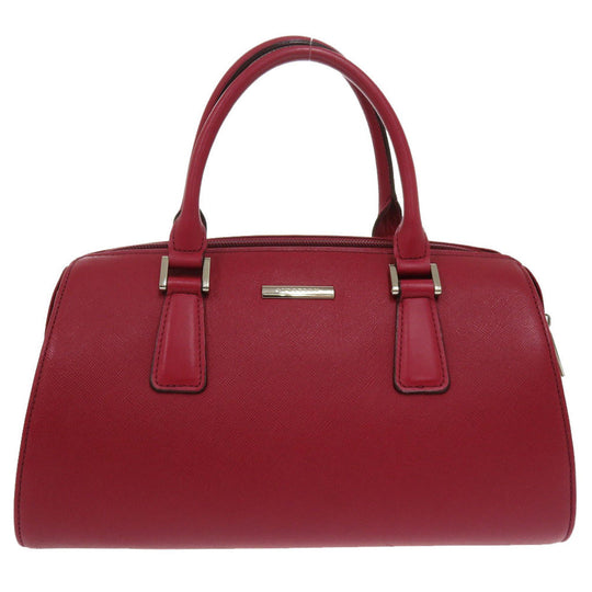 BURBERRY Handbag leather Red Nova Check Women Used Authentic