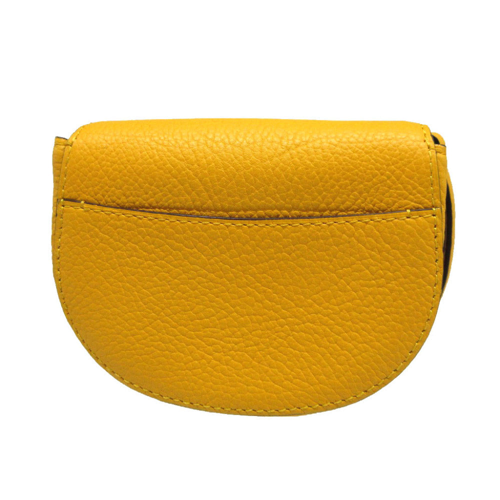 DELVAUX Coin case leather yellow Wallet Women Used Authentic