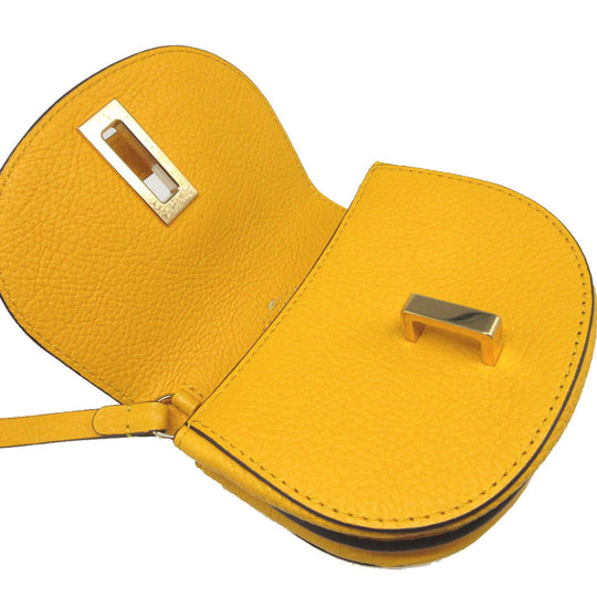 DELVAUX Coin case leather yellow Wallet Women Used Authentic