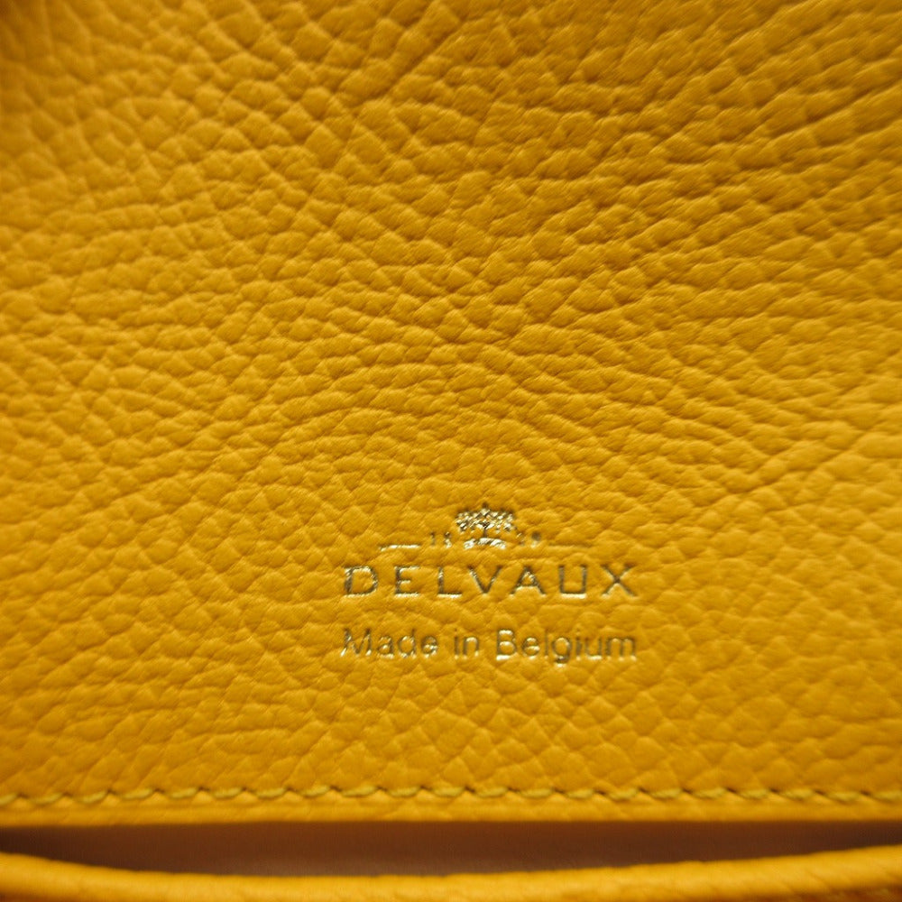 DELVAUX Coin case leather yellow Wallet Women Used Authentic