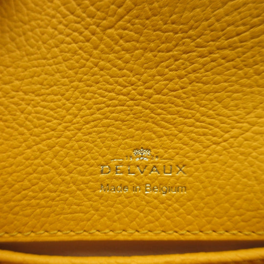 DELVAUX Coin case leather yellow Wallet Women Used Authentic