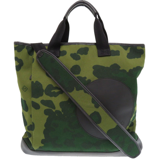 Dunhill Tote Bag Canvas, Leather green Radial Tote Bag mens Used Authentic