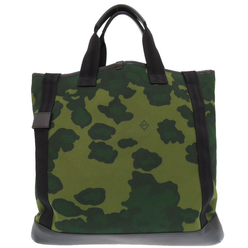 Dunhill Tote Bag Canvas, Leather green Radial Tote Bag mens Used Authentic