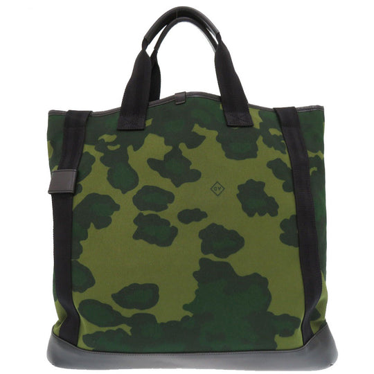 Dunhill Tote Bag Canvas, Leather green Radial Tote Bag mens Used Authentic