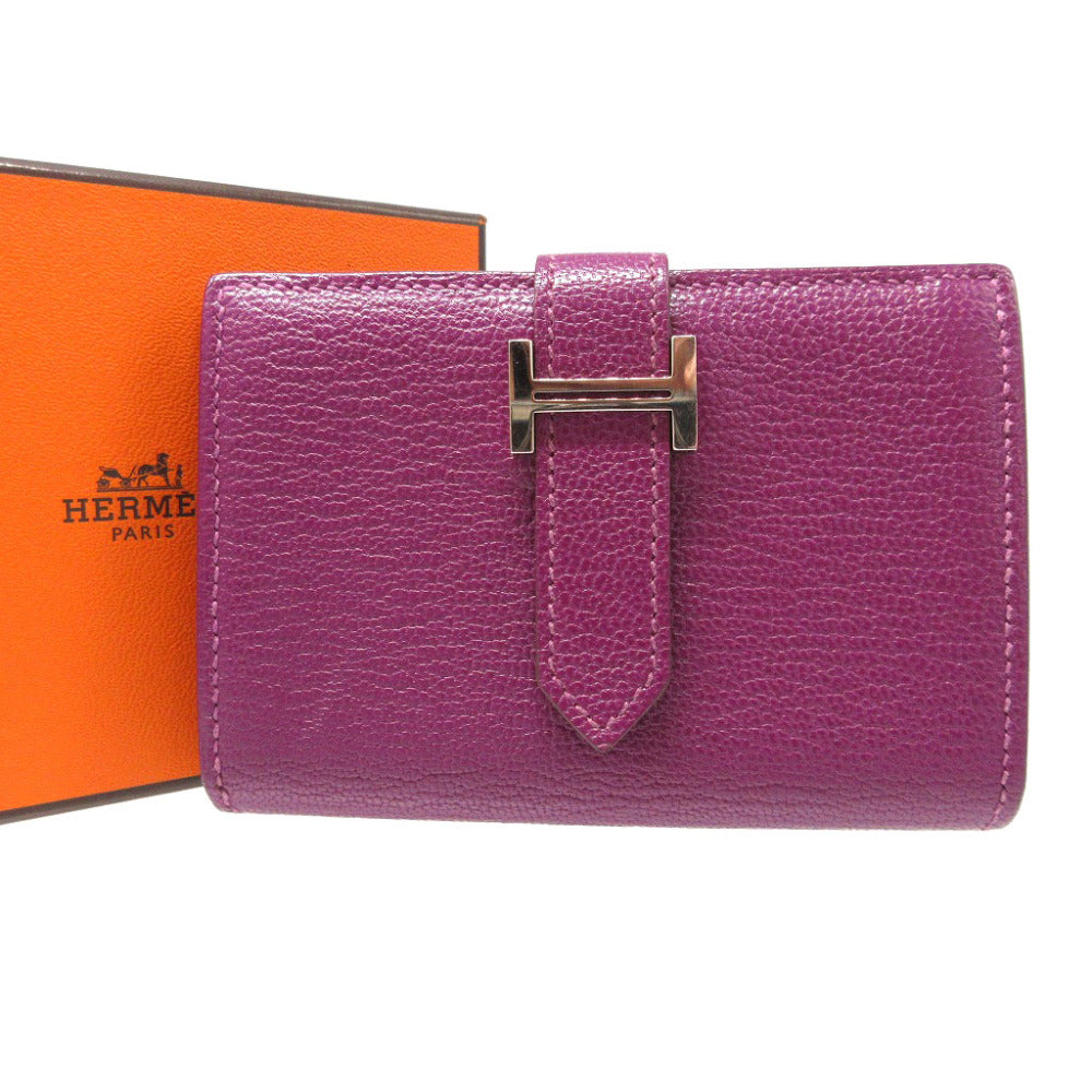 HERMES Coin case Shave Anemone Card Case Bearn mini unisex(Unisex) Used Authentic