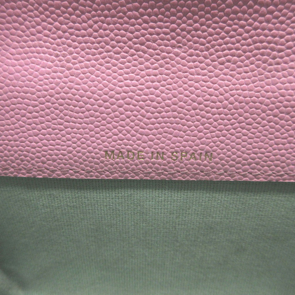CHANEL Card Case AP3187 Caviar skin pink COCO Mark Matrasse Women Used Authentic