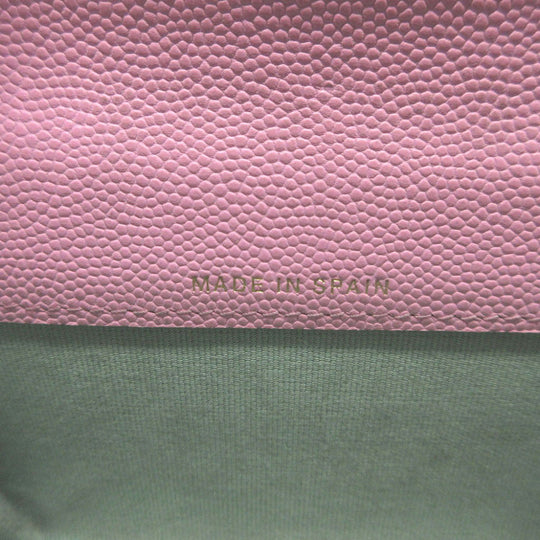 CHANEL Card Case AP3187 Caviar skin pink COCO Mark Matrasse Women Used Authentic