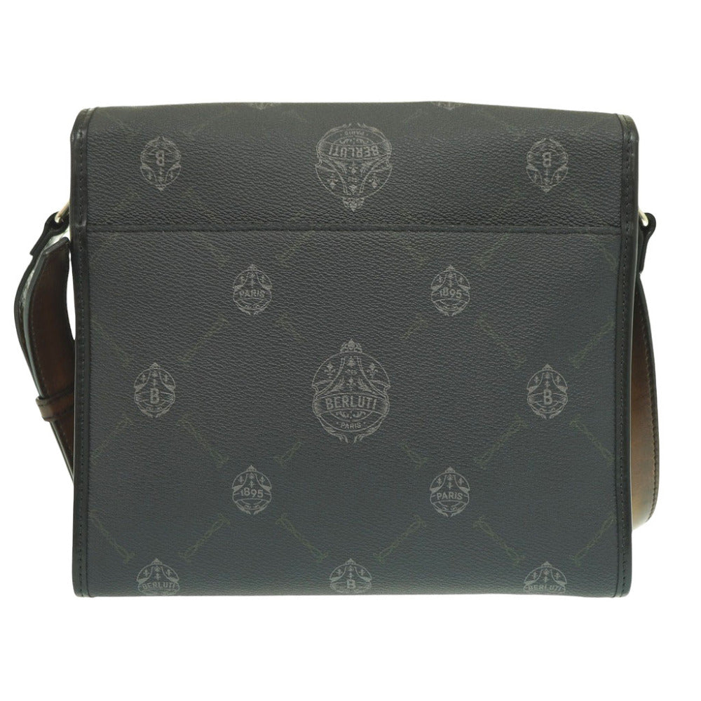 Berluti Shoulder Bag PVC, Leather black Flaneur PM Messenger Bag mens Used Authentic