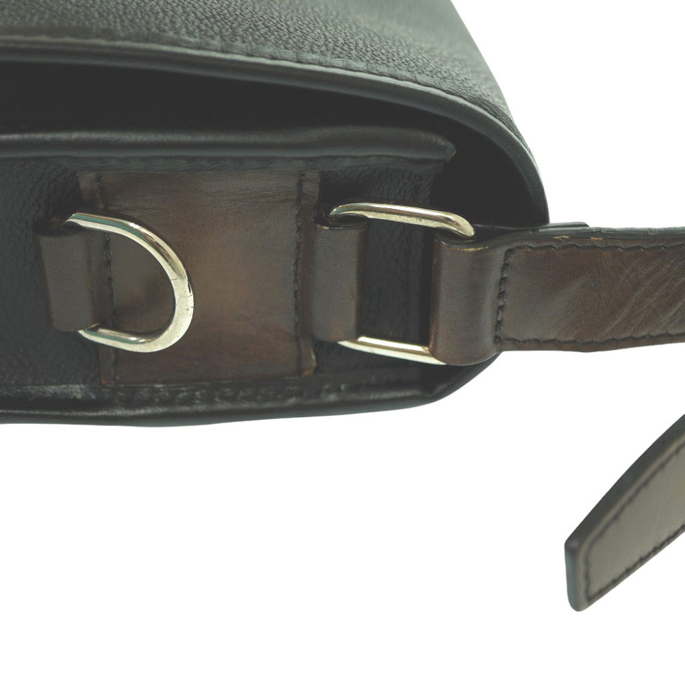 Berluti Shoulder Bag PVC, Leather black Flaneur PM Messenger Bag mens Used Authentic
