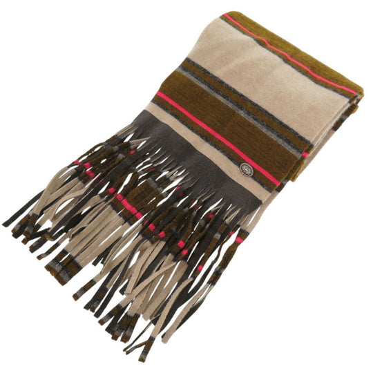 CHANEL Scarf cashmere multicolor Embellished striped cashmere scarf Women Used Authentic