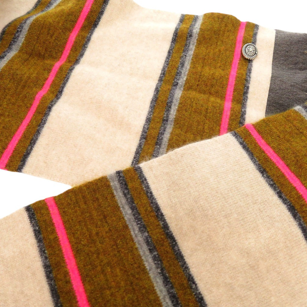 CHANEL Scarf cashmere multicolor Embellished striped cashmere scarf Women Used Authentic