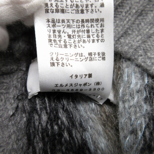 HERMES Other hats Cashmere, Wool gray Knitted hat with Serie buttons unisex(Unisex) M Used Authentic