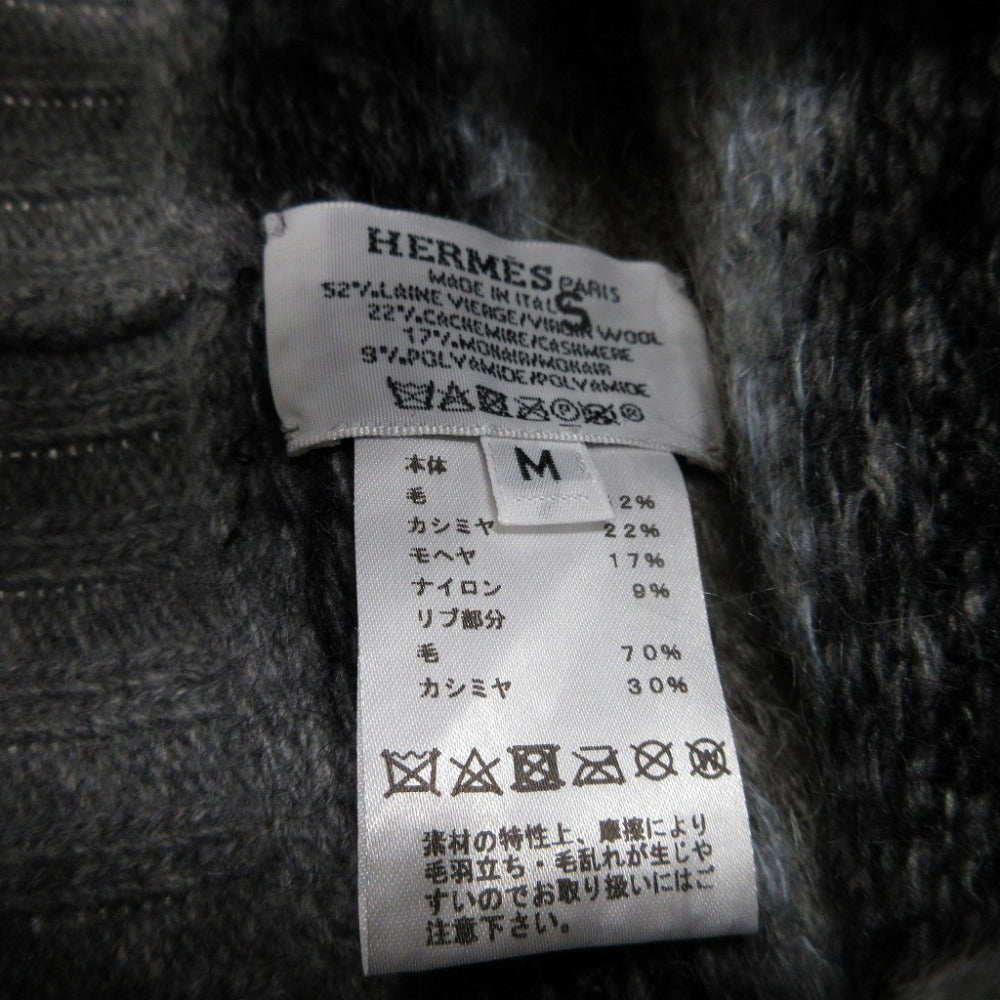 HERMES Other hats Cashmere, Wool gray Knitted hat with Serie buttons unisex(Unisex) M Used Authentic