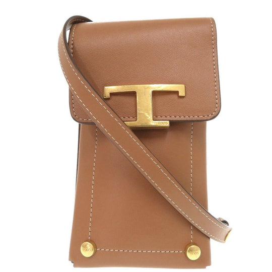 TOD’S Shoulder Bag leather Brown Timeless