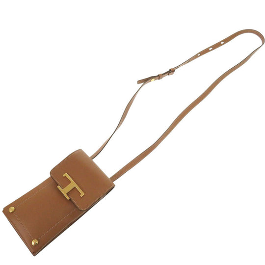 TOD’S Shoulder Bag leather Brown Timeless