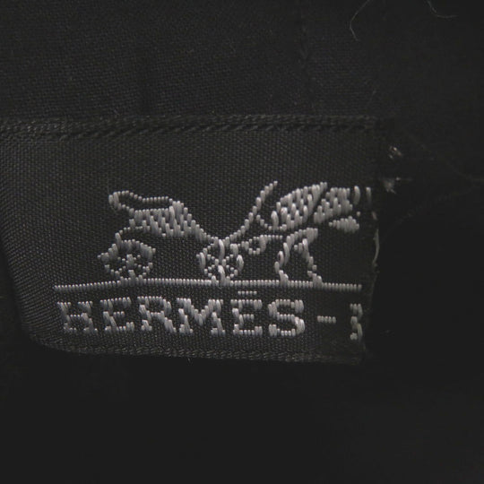 HERMES Tote Bag Wool, Leather black Amedaba Tote Bag Women Used Authentic
