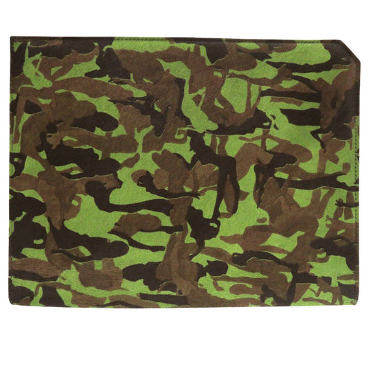 JIMMY CHOO Clutch bag pony, leather green Clutch bag Camouflage Pattern mens Used Authentic