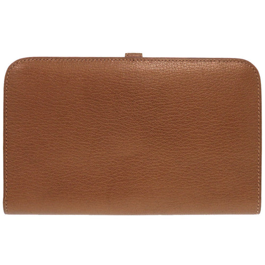 HERMES Long Wallet Purse Shave bronze Dogon GM Midosuji Limited Women Used Authentic