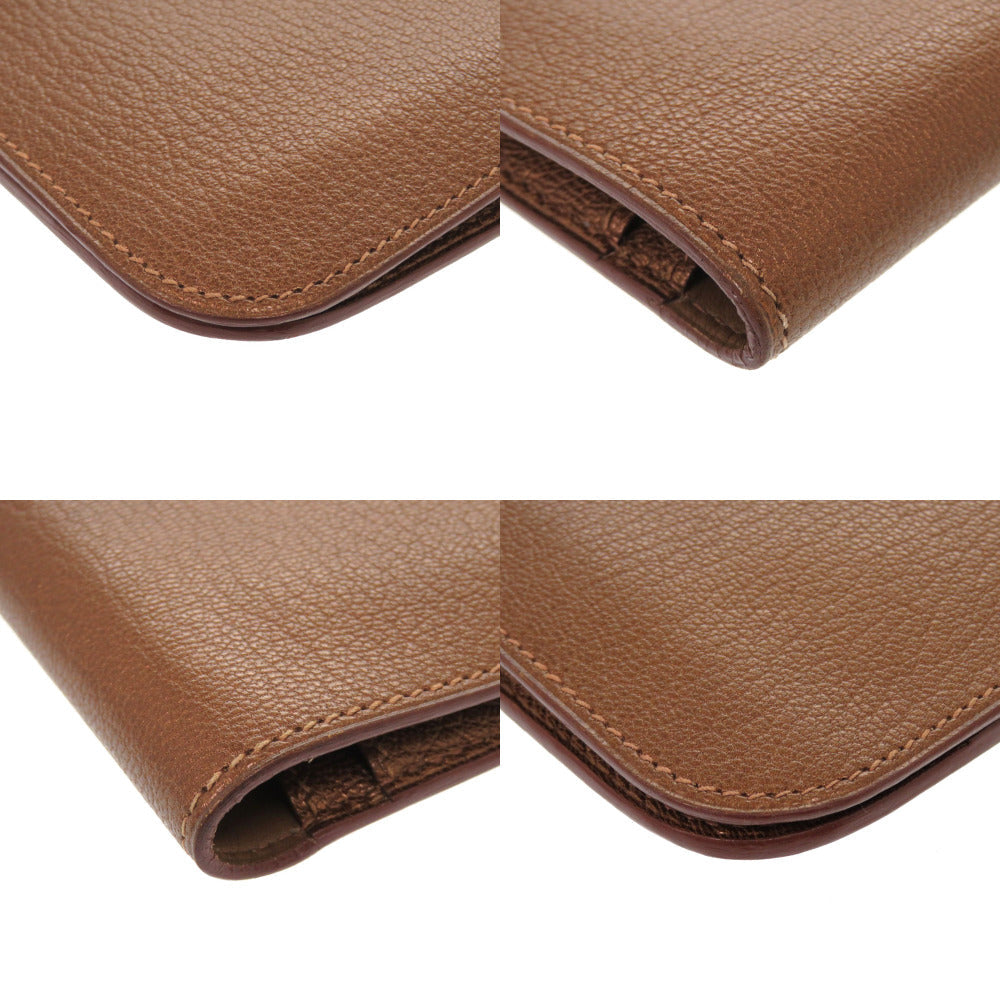 HERMES Long Wallet Purse Shave bronze Dogon GM Midosuji Limited Women Used Authentic
