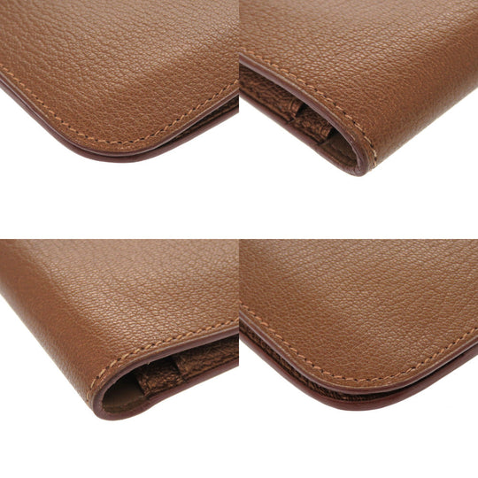 HERMES Long Wallet Purse Shave bronze Dogon GM Midosuji Limited Women Used Authentic