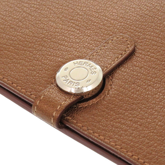 HERMES Long Wallet Purse Shave bronze Dogon GM Midosuji Limited Women Used Authentic