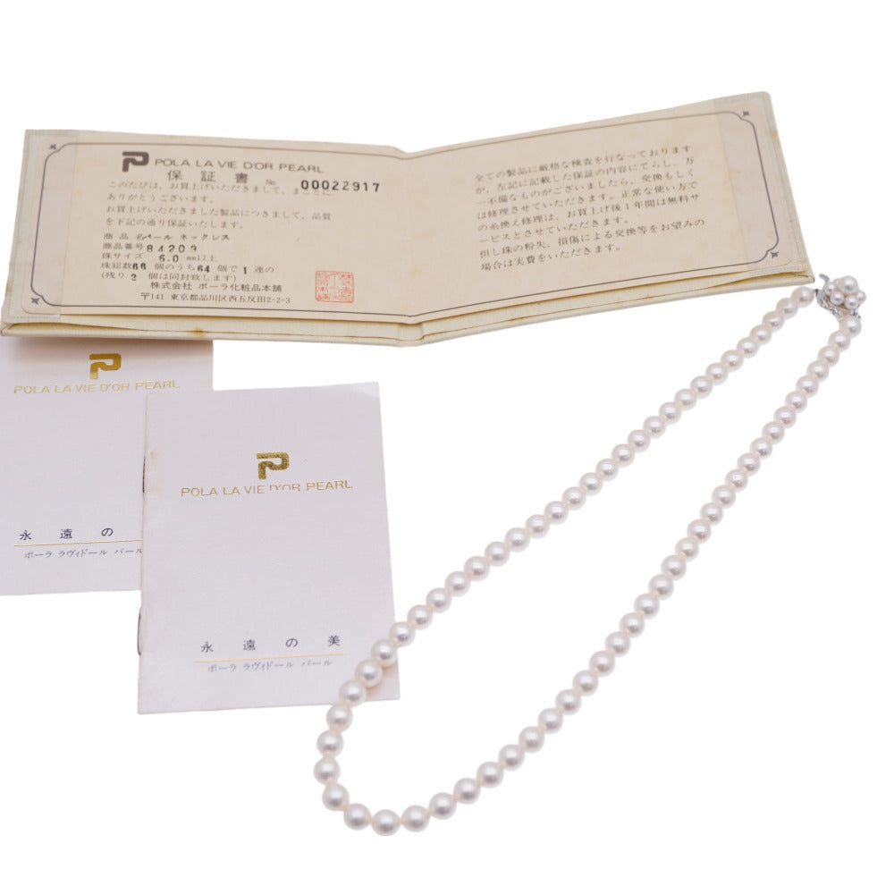 POLA Necklace Akoya Pearl, Silver925 Pearl Akoya Pearl 0.2"-0.3" Women Used Authentic