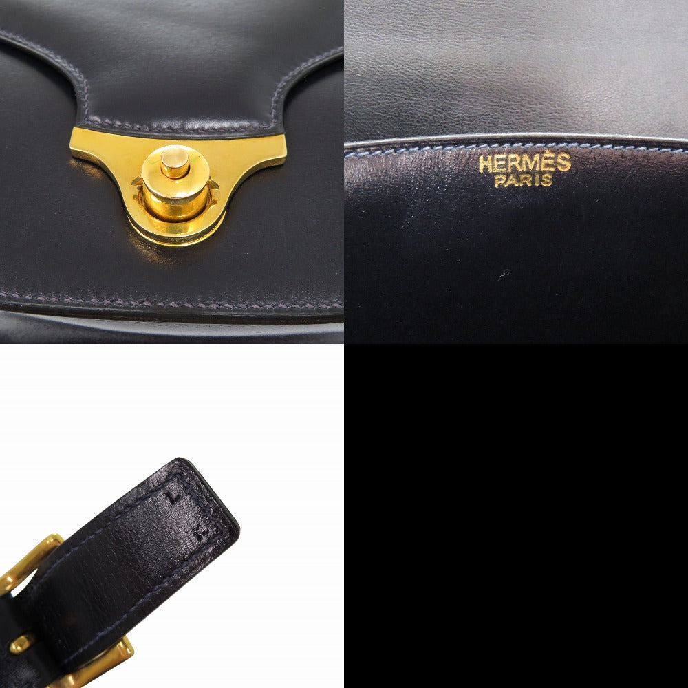 HERMES Shoulder Bag Box scarf black vintage Shoulder Bag Women Used Authentic