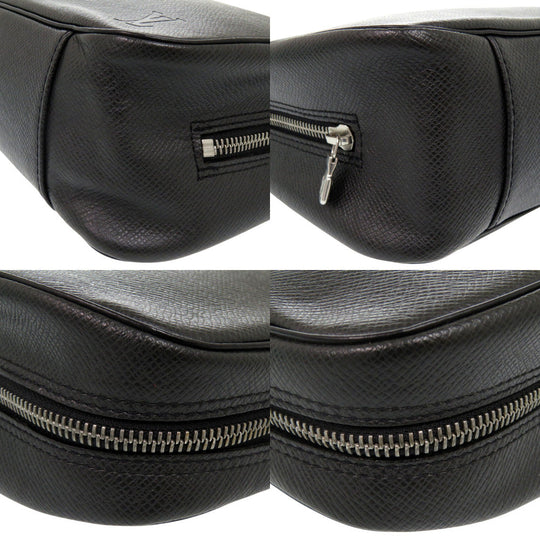 LOUIS VUITTON business bag M30212 Taiga black Taiga True Toilet Ardoise business bag pouch mens Used Authentic