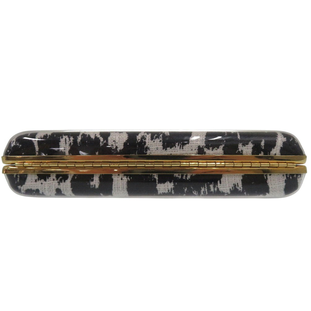 Stella McCartney Shoulder Bag plastic black Leopard Pattern 2WAY Clutch Bag Animal Pattern Women Used Authentic