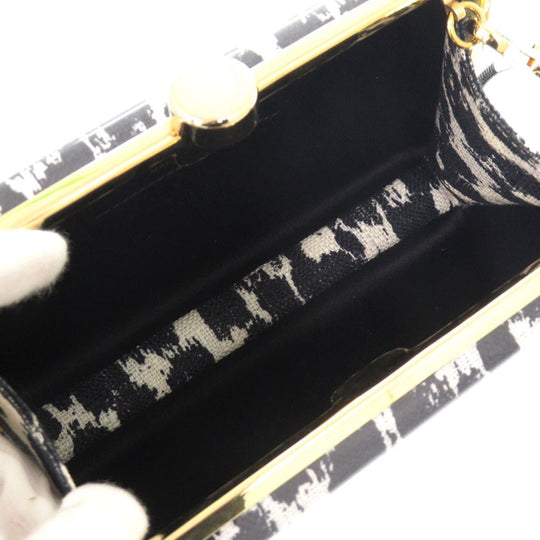 Stella McCartney Shoulder Bag plastic black Leopard Pattern 2WAY Clutch Bag Animal Pattern Women Used Authentic