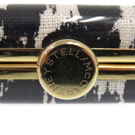 Stella McCartney Shoulder Bag plastic black Leopard Pattern 2WAY Clutch Bag Animal Pattern Women Used Authentic