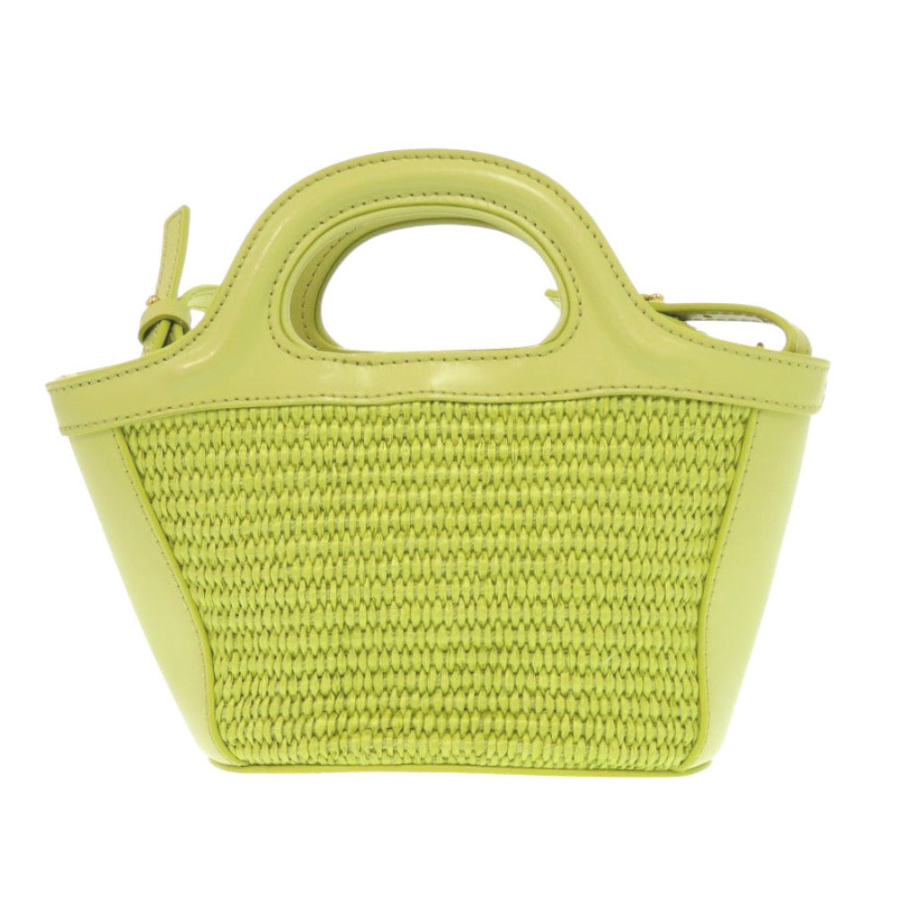 MARNI Handbag Leather, Cotton Light green TROPICALIA Micro Women Used Authentic