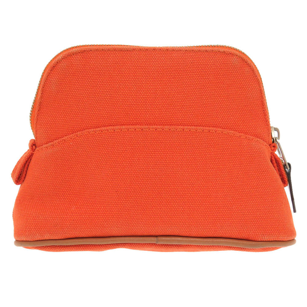 HERMES Pouch cotton Orange Bolide Pouch 16 Mini Women Used Authentic