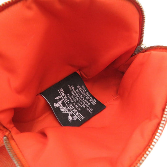 HERMES Pouch cotton Orange Bolide Pouch 16 Mini Women Used Authentic