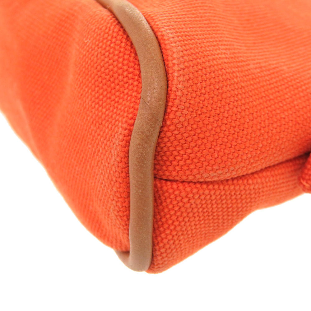 HERMES Pouch cotton Orange Bolide Pouch 16 Mini Women Used Authentic