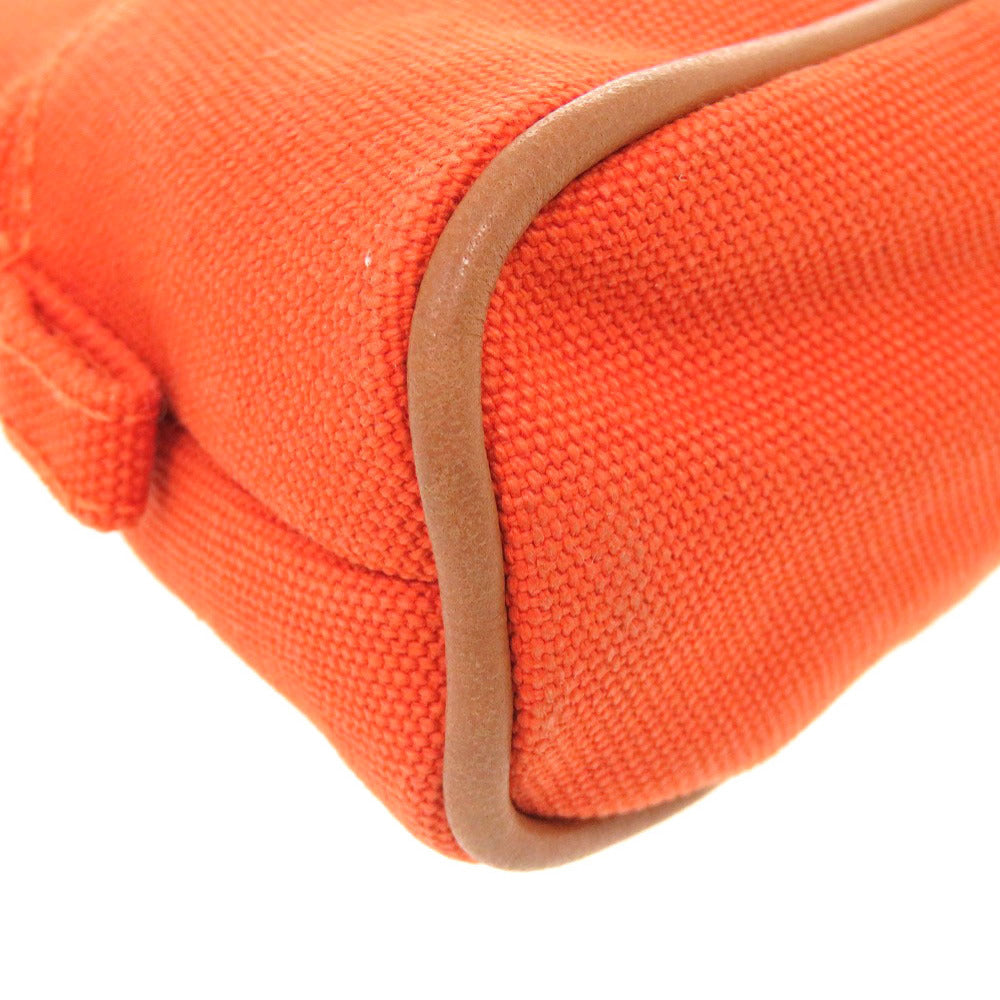 HERMES Pouch cotton Orange Bolide Pouch 16 Mini Women Used Authentic