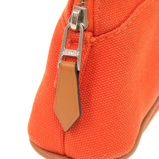 HERMES Pouch cotton Orange Bolide Pouch 16 Mini Women Used Authentic