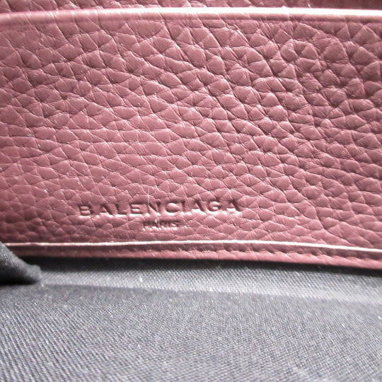 BALENCIAGA Long Wallet Purse 443521 leather Brown Zip Around Blackout Women(Unisex) Used Authentic