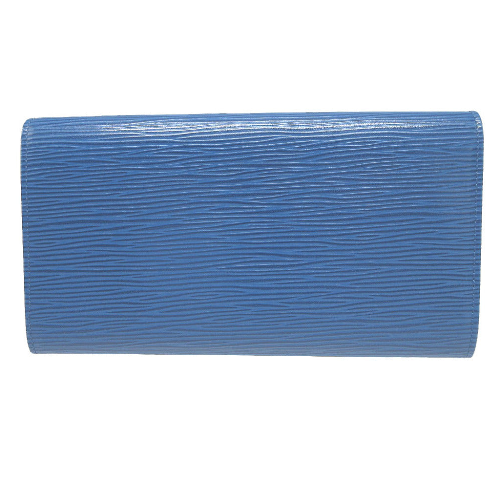 LOUIS VUITTON Long Wallet Purse M63575 Epi Leather Toledo Blue Two fold Epi Pochette Porto Monnet Credit Women(Unisex) Used Authentic