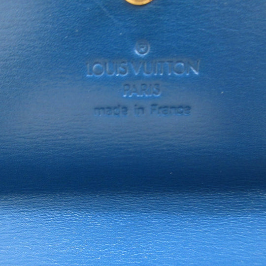 LOUIS VUITTON Long Wallet Purse M63575 Epi Leather Toledo Blue Two fold Epi Pochette Porto Monnet Credit Women(Unisex) Used Authentic