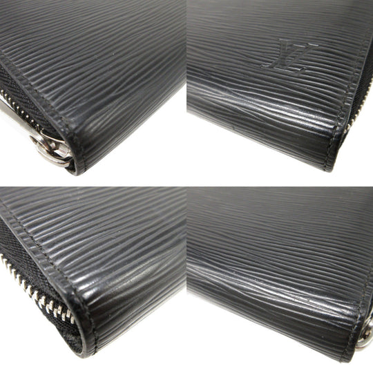 LOUIS VUITTON Long Wallet Purse M61857 Epi Leather Noir Zip Around Epi Zippy wallet Women(Unisex) Used Authentic