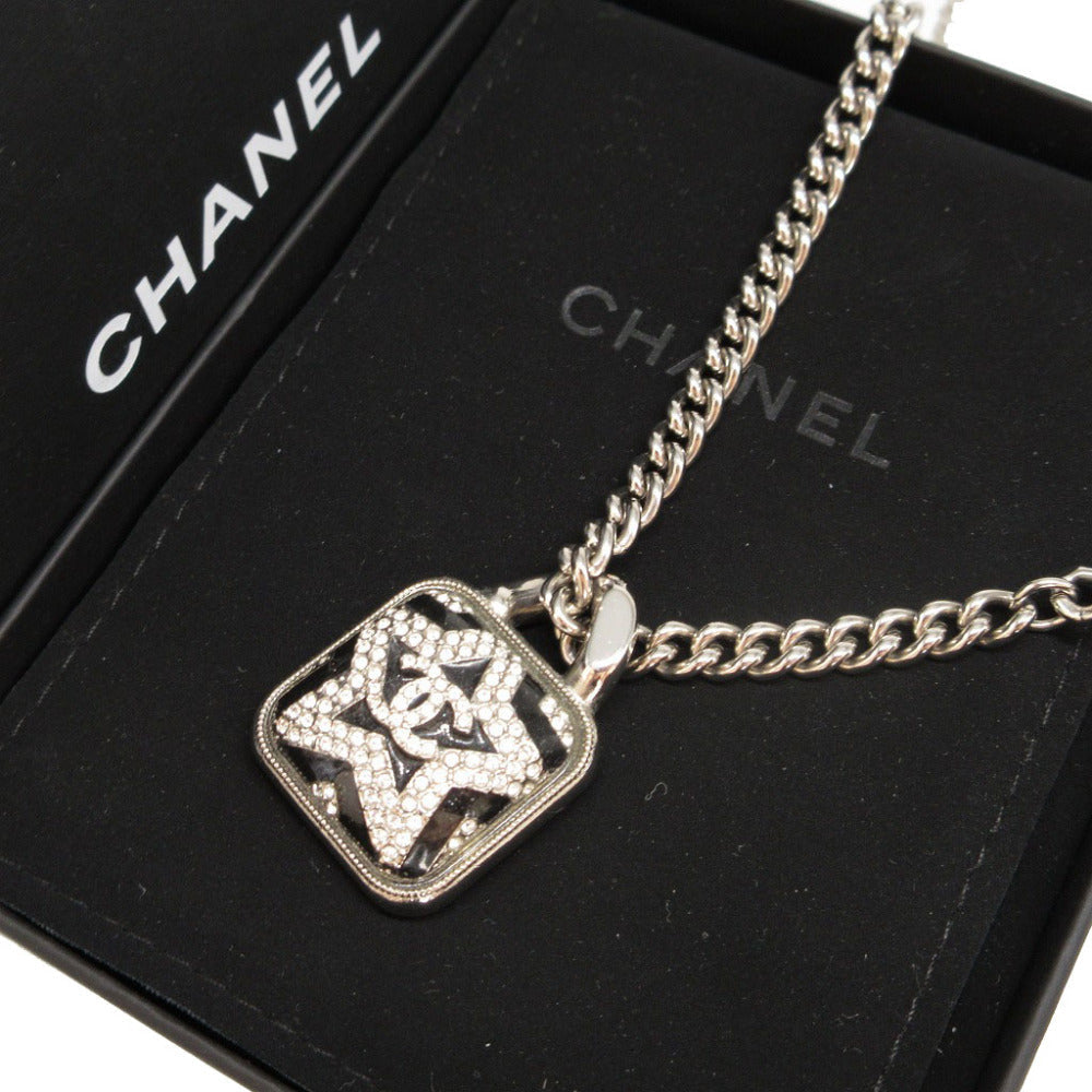 CHANEL Necklace Metal, Stone Silver Star Pendant COCO Mark Women(Unisex) Used Authentic