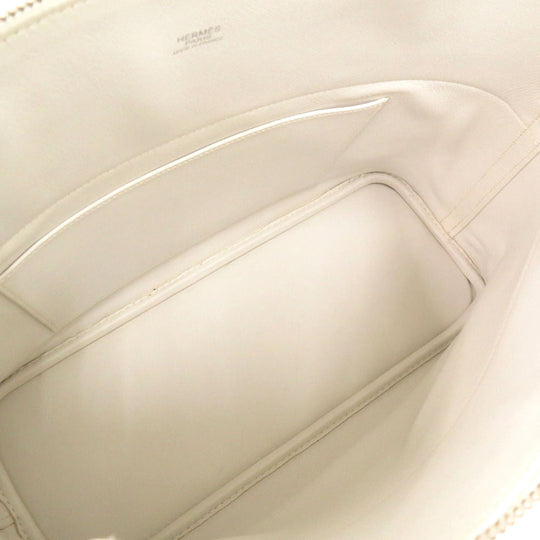 HERMES Handbag Toile Gibessire, Vaux Swift khaki Bored 37 Women Used Authentic
