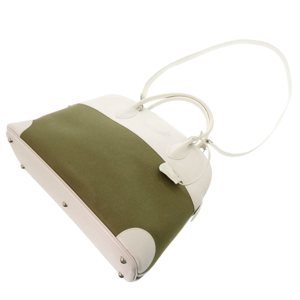 HERMES Handbag Toile Gibessire, Vaux Swift khaki Bored 37 Women Used Authentic